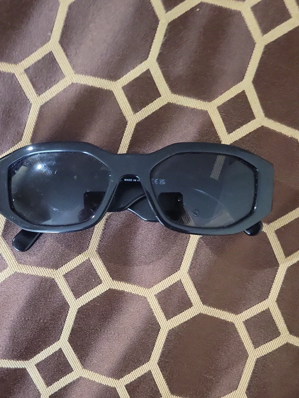 Versace Black Geometric Sunglasses